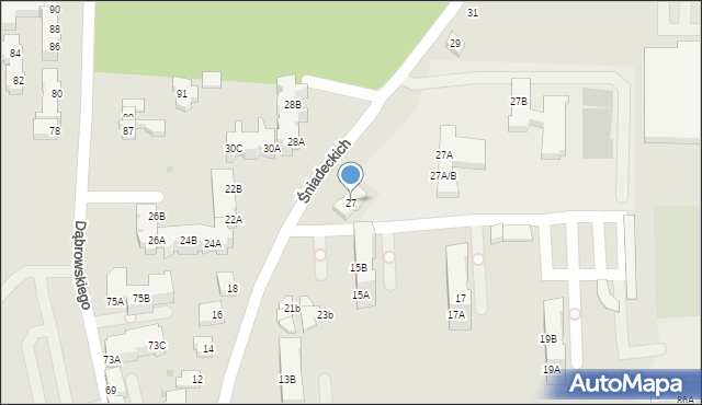 Piła, Śniadeckich, 27, mapa Piły
