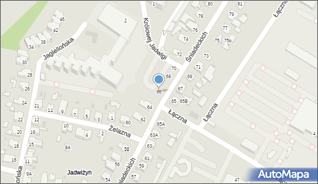 Piła, Śniadeckich, 66, mapa Piły