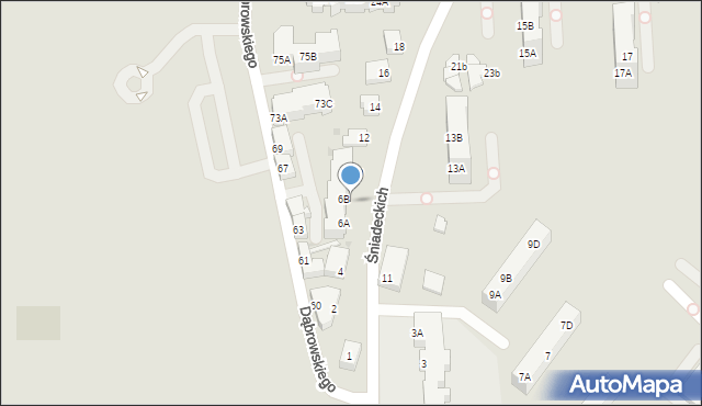 Piła, Śniadeckich, 8, mapa Piły