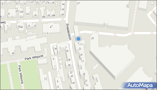Poznań, Śniadeckich, 23, mapa Poznania