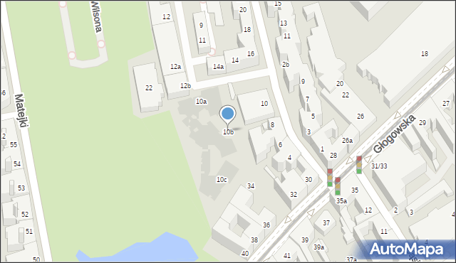 Poznań, Śniadeckich, 10b, mapa Poznania