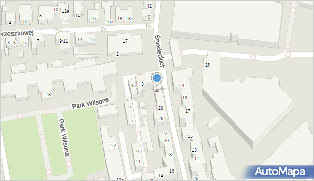 Poznań, Śniadeckich, 30, mapa Poznania