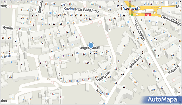 Przemyśl, Śnigurskiego Jana, bp., 14, mapa Przemyśla