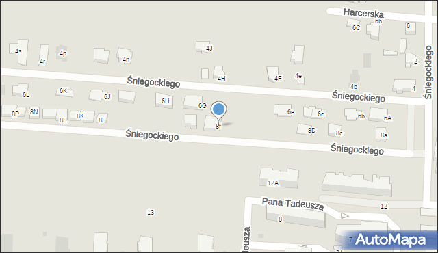 Pułtusk, Śniegockiego Stanisława, burm., 8f, mapa Pułtusk