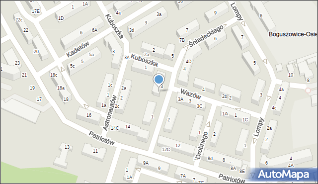 Rybnik, Śniadeckiego Jędrzeja, 3a, mapa Rybnika