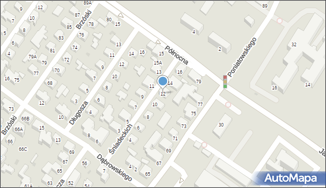 Siedlce, Śniadeckich, 12, mapa Siedlce