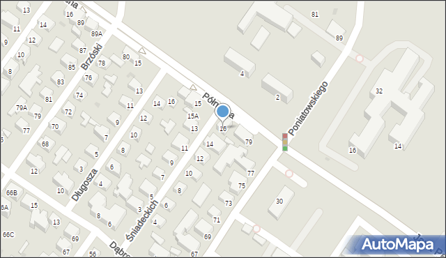 Siedlce, Śniadeckich, 16, mapa Siedlce