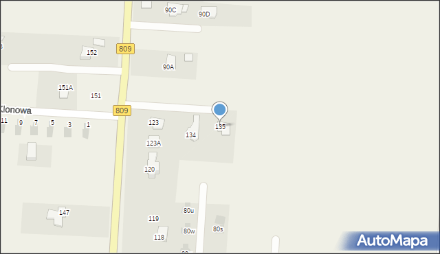 Snopków, Snopków, 135, mapa Snopków