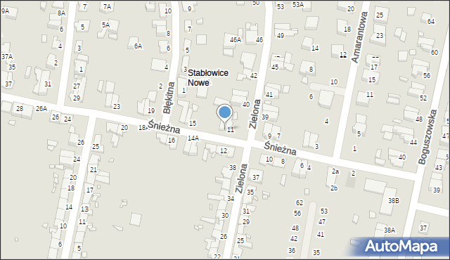 Wrocław, Śnieżna, 13, mapa Wrocławia