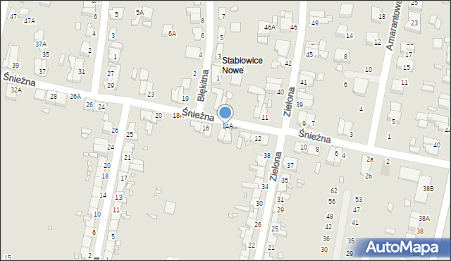 Wrocław, Śnieżna, 16A, mapa Wrocławia