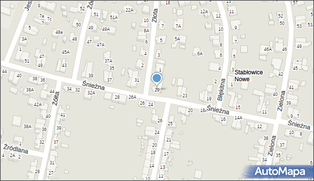 Wrocław, Śnieżna, 29, mapa Wrocławia