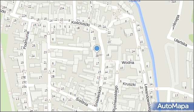 Żnin, Śniadeckich, 19, mapa Żnin