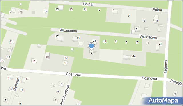 Adamów-Parcel, Sosnowa, 4, mapa Adamów-Parcel