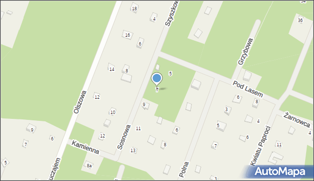 Adamów-Wieś, Sosnowa, 7, mapa Adamów-Wieś