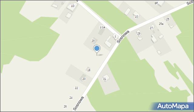 Aleksandria Druga, Sosnowa, 16, mapa Aleksandria Druga