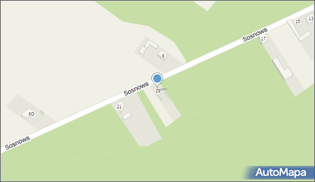 Aleksandria Druga, Sosnowa, 19, mapa Aleksandria Druga