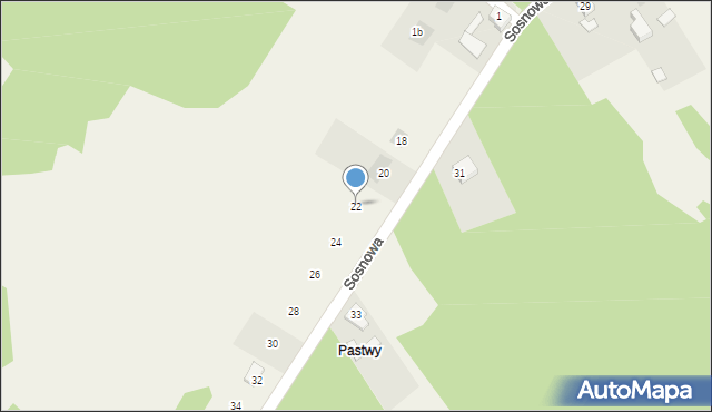 Aleksandria Druga, Sosnowa, 22, mapa Aleksandria Druga