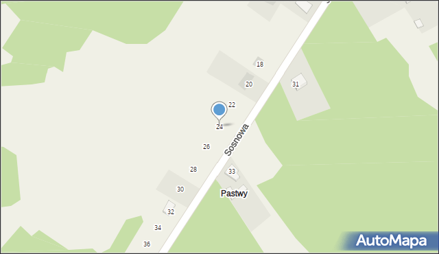 Aleksandria Druga, Sosnowa, 24, mapa Aleksandria Druga