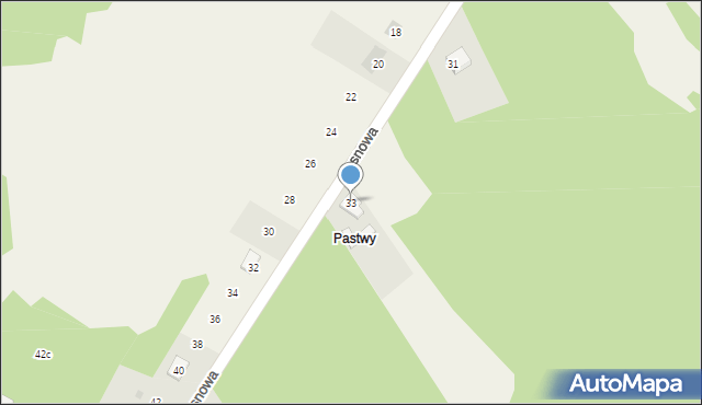 Aleksandria Druga, Sosnowa, 33, mapa Aleksandria Druga