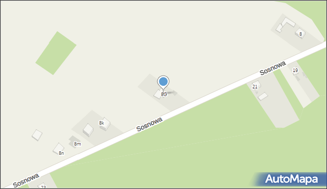 Aleksandria Druga, Sosnowa, 8G, mapa Aleksandria Druga