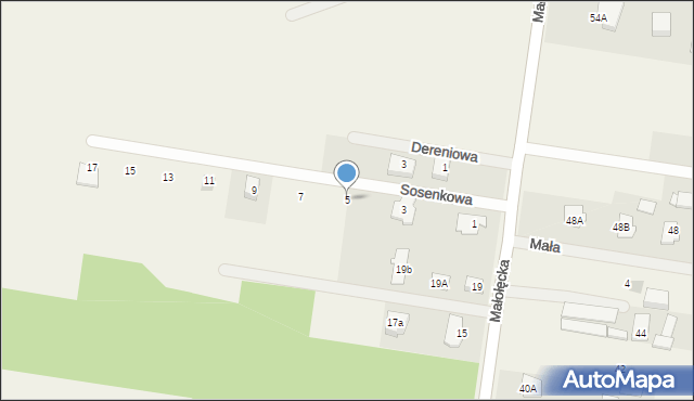 Aleksandrów, Sosenkowa, 5, mapa Aleksandrów