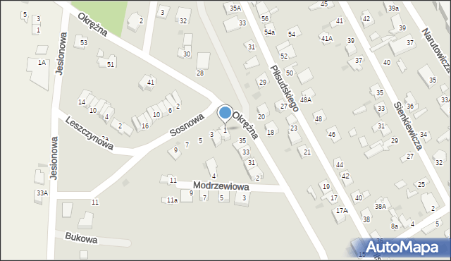 Aleksandrów Kujawski, Sosnowa, 1, mapa Aleksandrów Kujawski