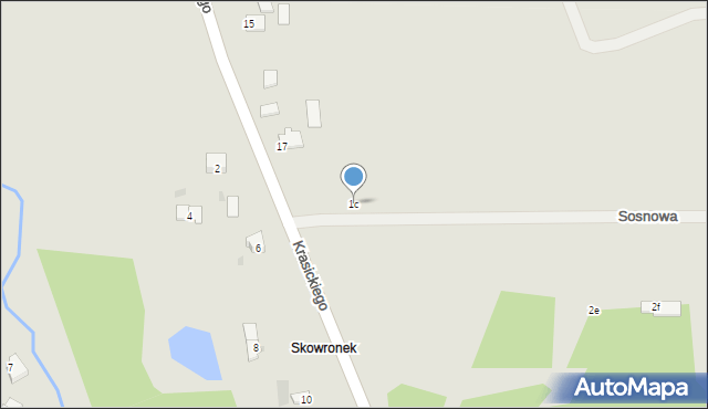 Alwernia, Sosnowa, 1c, mapa Alwernia