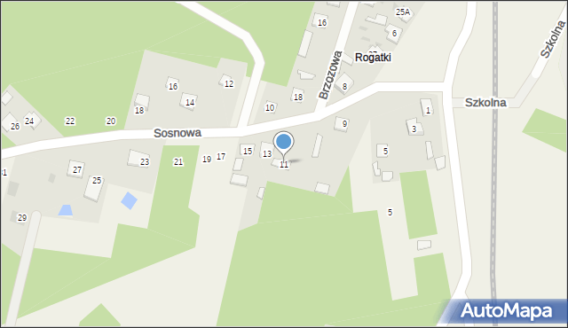 Augustów, Sosnowa, 11, mapa Augustów
