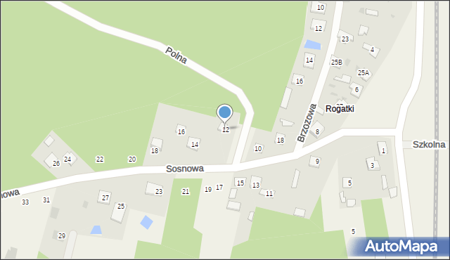 Augustów, Sosnowa, 12, mapa Augustów