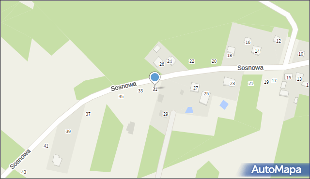 Augustów, Sosnowa, 31, mapa Augustów
