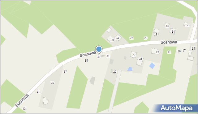 Augustów, Sosnowa, 33, mapa Augustów