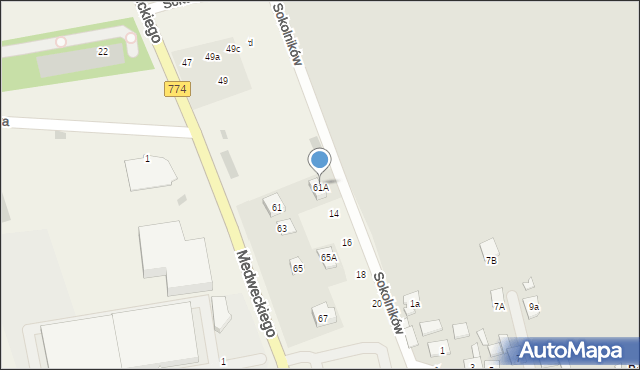 Balice, Sokolników, 12, mapa Balice