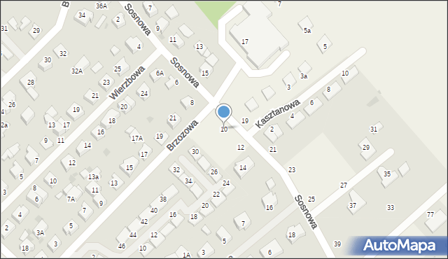 Banino, Sosnowa, 10, mapa Banino