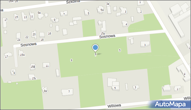 Baniocha, Sosnowa, 7, mapa Baniocha