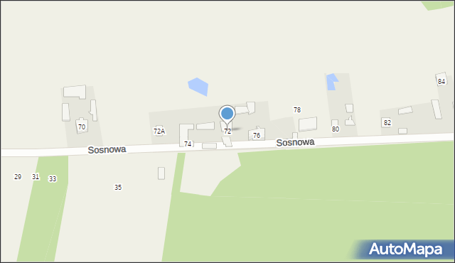 Barcząca, Sosnowa, 72, mapa Barcząca