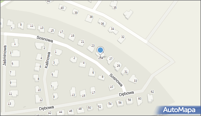 Bartoszyce, Sosnowa, 25a, mapa Bartoszyce