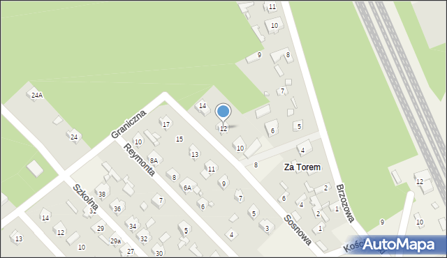 Bełchów, Sosnowa, 12, mapa Bełchów