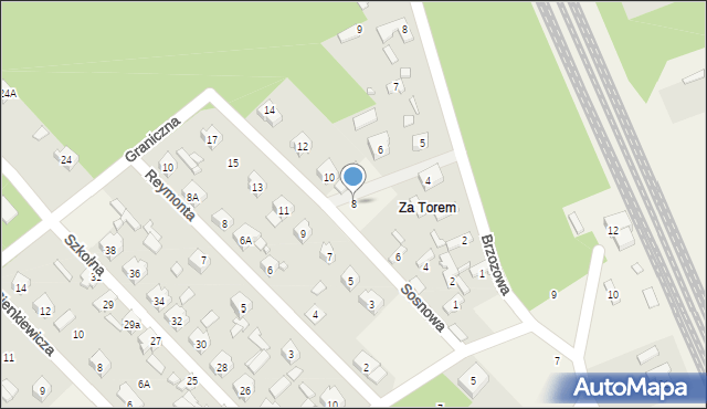 Bełchów, Sosnowa, 8, mapa Bełchów