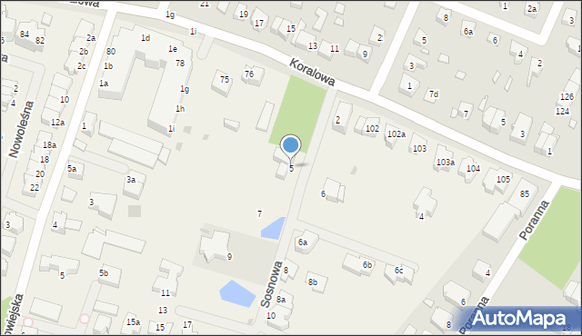 Bezrzecze, Sosnowa, 5, mapa Bezrzecze