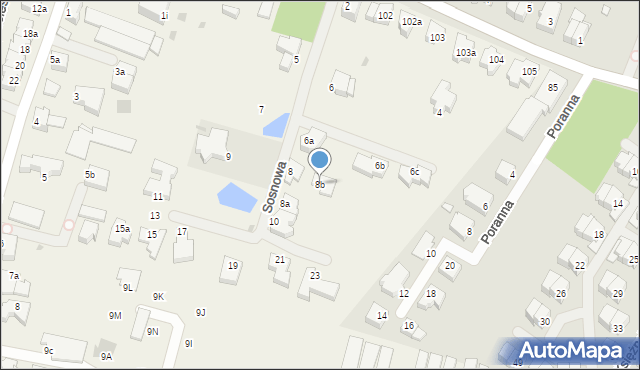 Bezrzecze, Sosnowa, 8b, mapa Bezrzecze