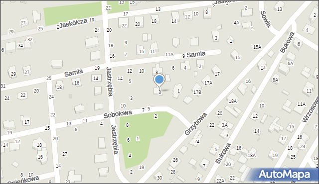 Biała Podlaska, Sobolowa, 3, mapa Białej Podlaskiej