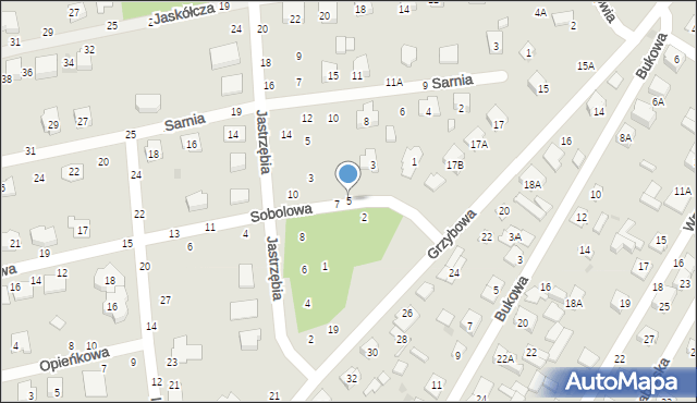 Biała Podlaska, Sobolowa, 5, mapa Białej Podlaskiej
