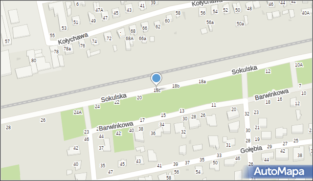 Biała Podlaska, Sokulska, 18c, mapa Białej Podlaskiej