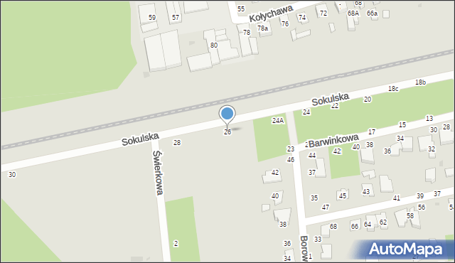 Biała Podlaska, Sokulska, 26, mapa Białej Podlaskiej