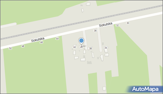 Biała Podlaska, Sokulska, 40, mapa Białej Podlaskiej