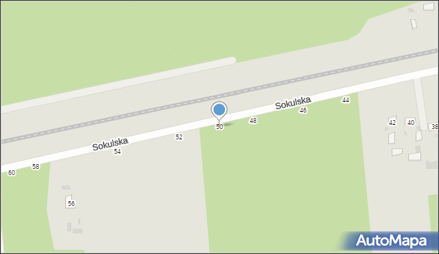 Biała Podlaska, Sokulska, 50, mapa Białej Podlaskiej