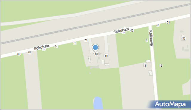 Biała Podlaska, Sokulska, 68a, mapa Białej Podlaskiej