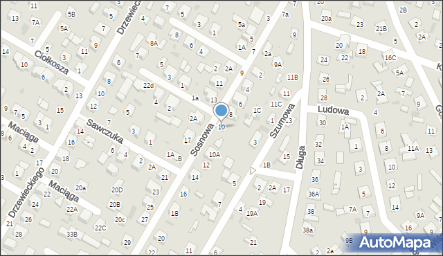 Biała Podlaska, Sosnowa, 10, mapa Białej Podlaskiej