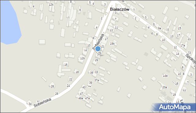 Białaczów, Sobieńska, 27, mapa Białaczów