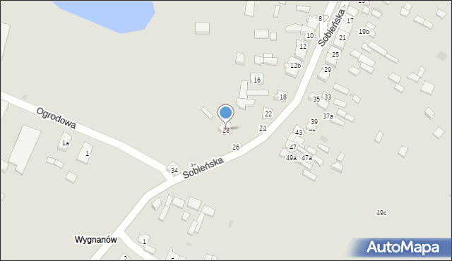 Białaczów, Sobieńska, 28, mapa Białaczów